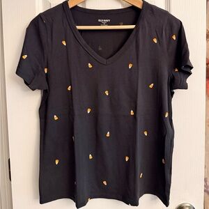 NWOT Old Navy Charcoal Tee with Candy Corn Design